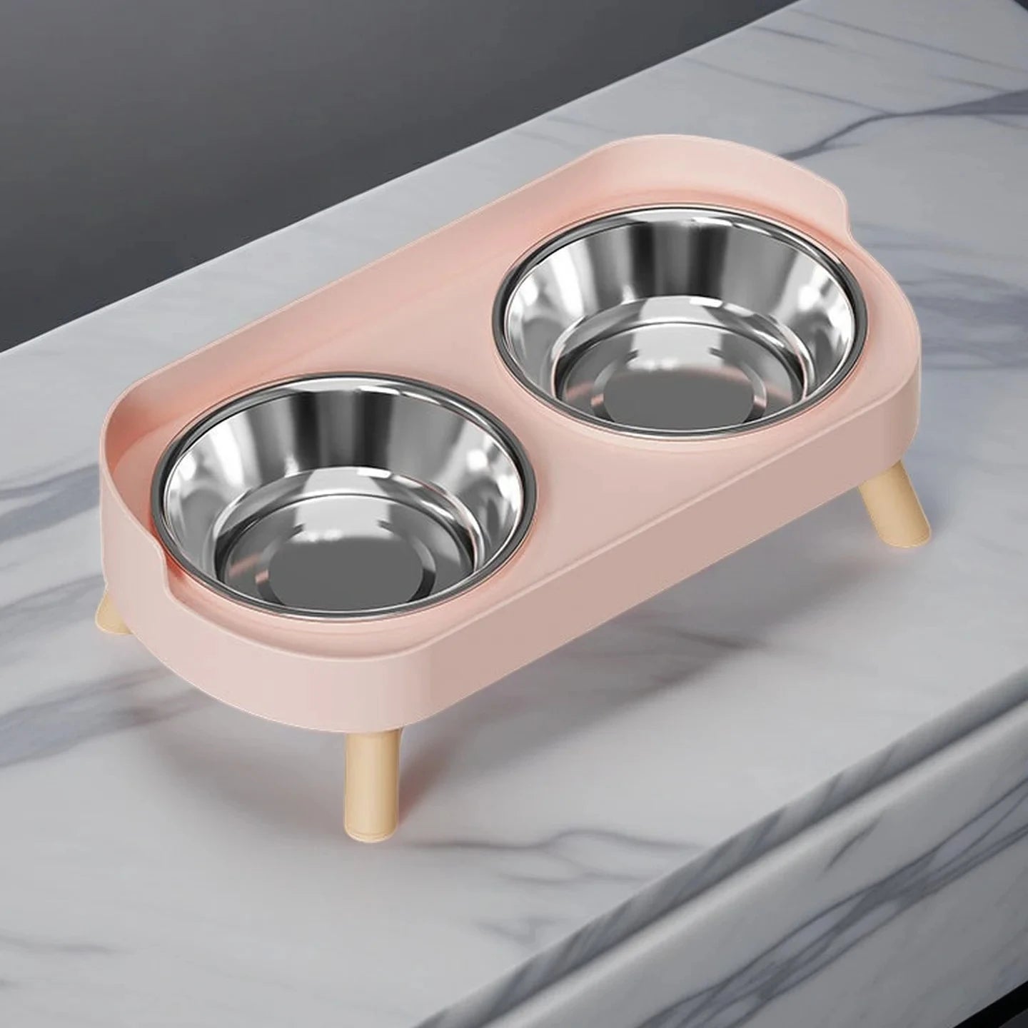 Shoka Dopamine Edition 🐾 Stylische Ergonomische Futterstation mit Dual-Edelstahlnäpfen
