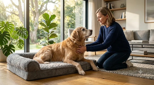 Hund hat Probleme beim Aufstehen nach dem Schlafen