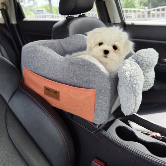 Konsolen-Autositz für Hunde – Dunkelgrau | Erhöhung für Mittelkonsole für kleine Hunde