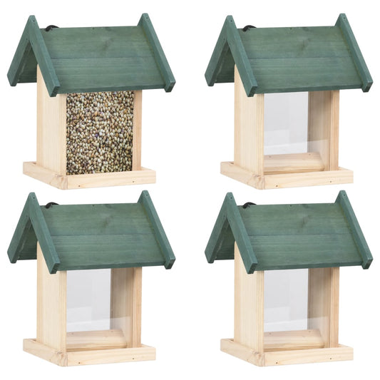 Bird Feeders 4 pcs. Fir Wood