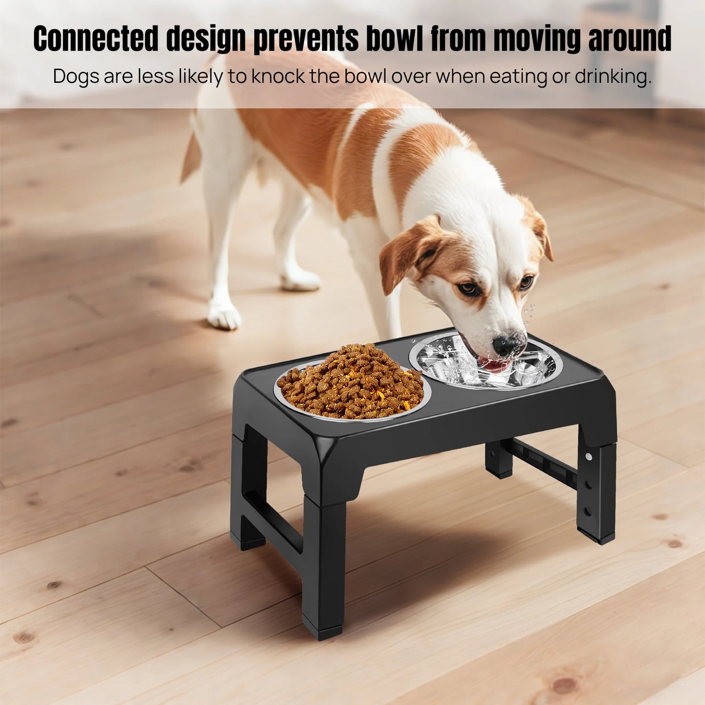 Shoka Ergonomische Futterstation 🐾 Höhenverstellbare Edelstahl-Näpfe zur Gelenkschonung