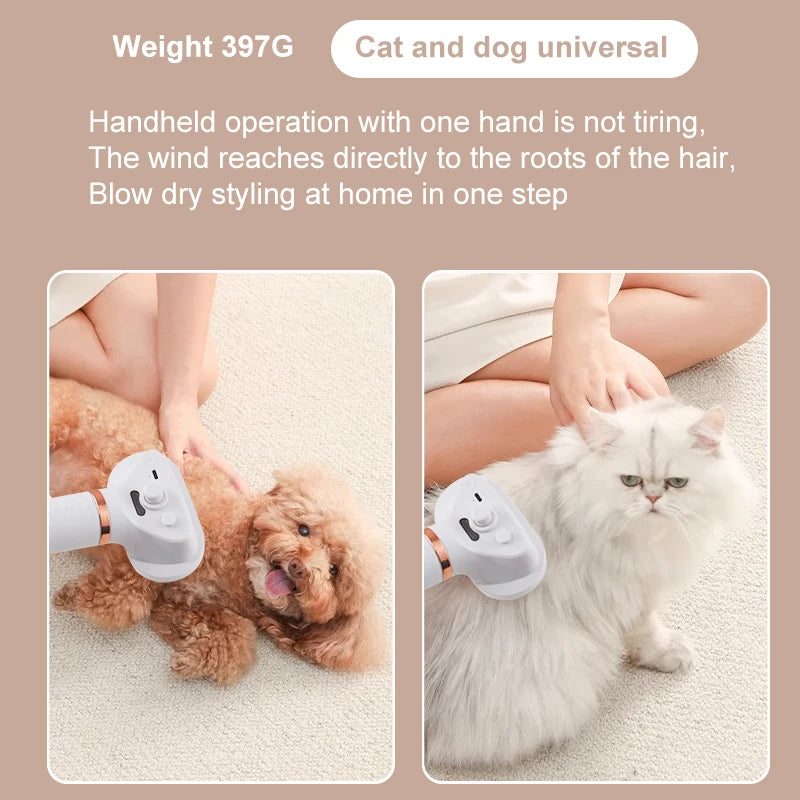 Shoka™ Pet Grooming Dryer – 6‑in‑1 Föhn, Bürste & Massage für Hunde & Katzen (300W)
