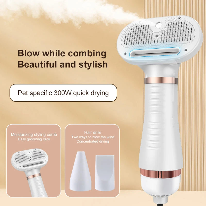 Shoka™ Pet Grooming Dryer – 6‑in‑1 Föhn, Bürste & Massage für Hunde & Katzen (300W)