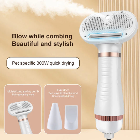Shoka™ Pet Grooming Dryer – 6‑in‑1 Föhn, Bürste & Massage für Hunde & Katzen (300W)