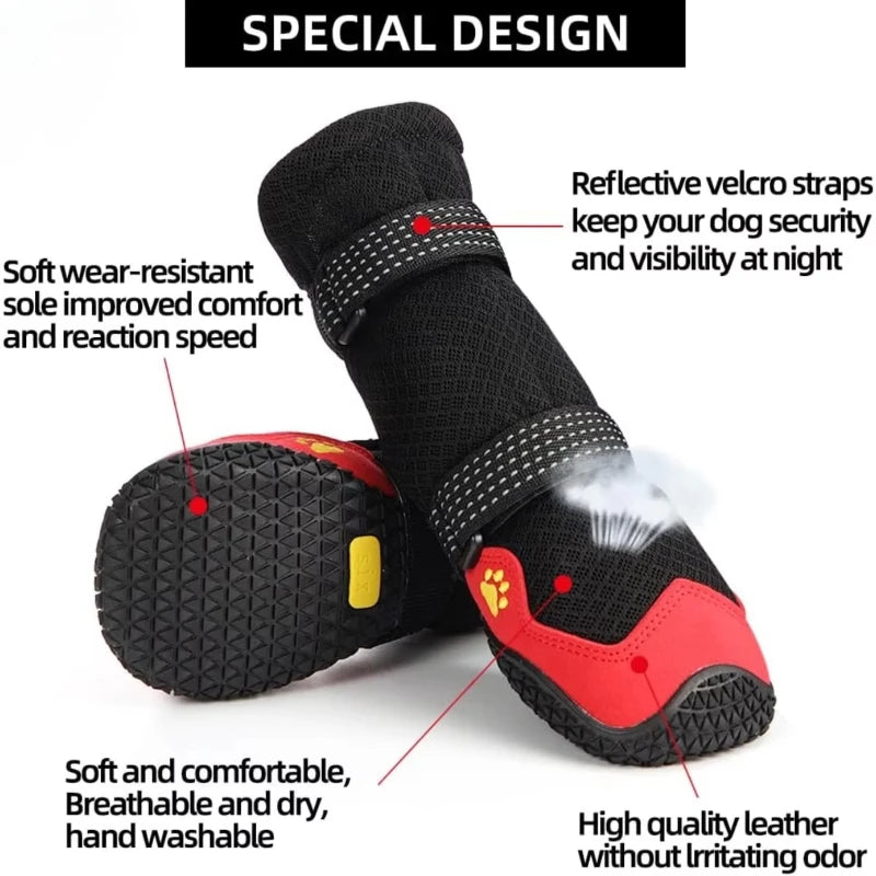Shoka™ Alpine-Protect 🐾 Wasserdichter Outdoor-Hundeschuh mit Reflexstreifen & Anti-Rutsch-Sohle