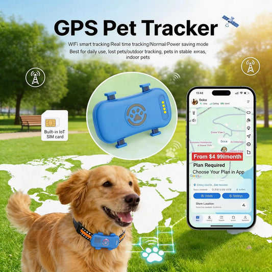 Shoka™ GPS Pet Tracker – 4G Echtzeit-Tracking mit integrierter SIM & IP67 Wasserschutz