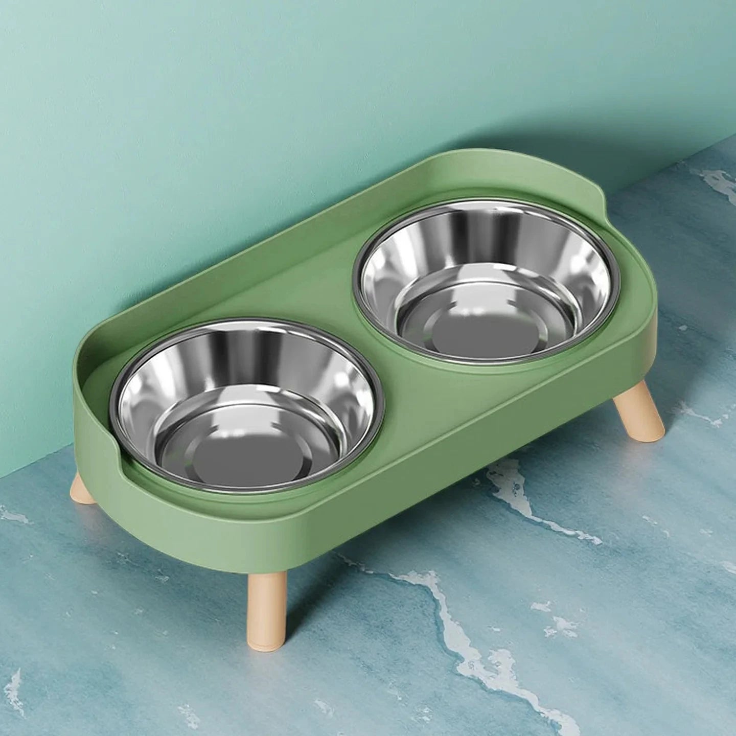 Shoka Dopamine Edition 🐾 Stylische Ergonomische Futterstation mit Dual-Edelstahlnäpfen