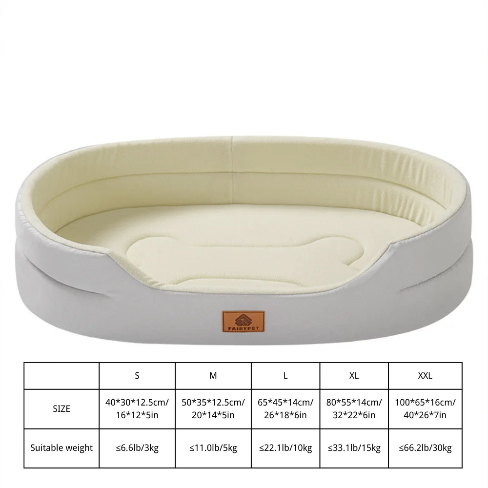 Orthopädisches wasserdichtes Hundebett Winter Premium in Hellgrau