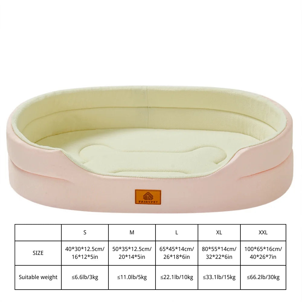 Orthopädisches wasserdichtes Hundebett Winter Premium in Rosa